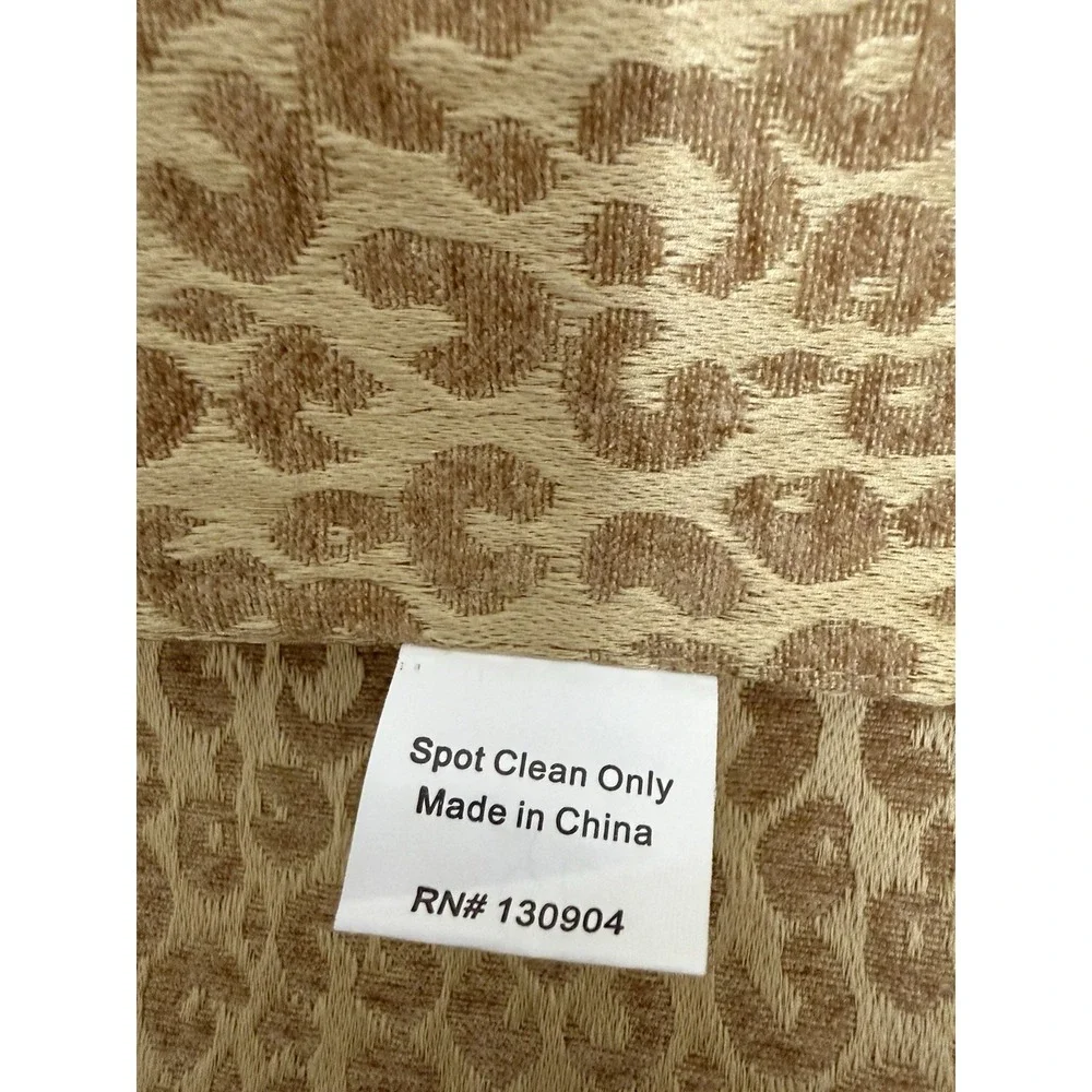 Port 7 Animal Print Placemats Set of 5 Leopard Pattern 13x18 Neutral Tan/Gold